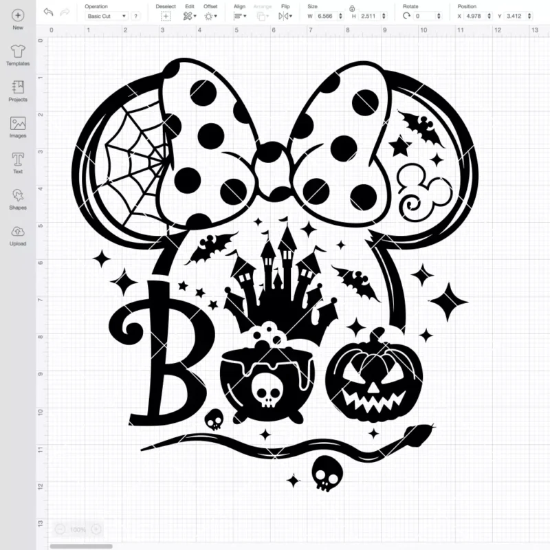 Boo Minnie Mouse SVG, Halloween SVG, Disney SVG | Instant Download SVG PNG Cut File for Cricut & Silhouette - Image 2