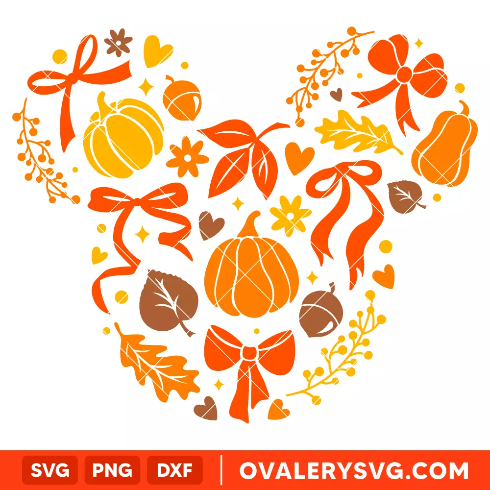Cute Fall Mickey Svg, Halloween Svg, Disney Svg, Cricut, Silhouette Vector Cut File