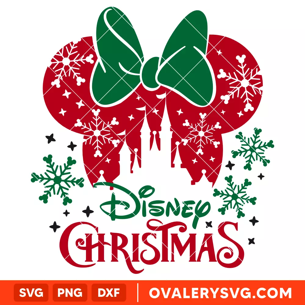 Disney Christmas Minnie Svg, Christmas Svg, Disney Svg, Cricut, Silhouette Vector Cut File