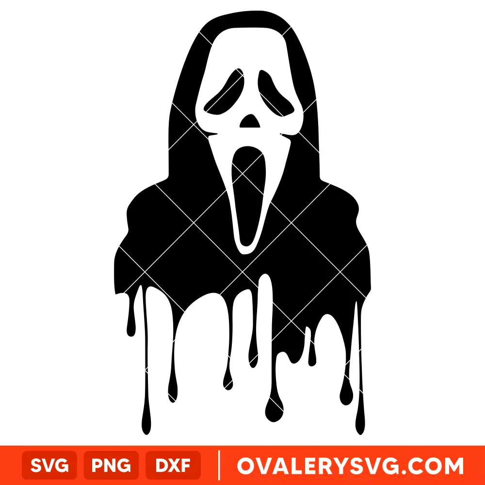 Ghostface Scream Drips Svg, Halloween Svg, Horror Movie Svg, Cricut, Silhouette Vector Cut File