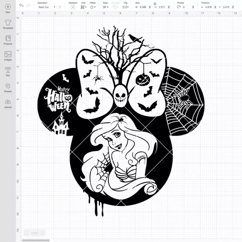 Halloween Princess Ariel SVG, Halloween SVG, Disney SVG | Instant Download SVG PNG Cut File for Cricut & Silhouette - Image 2