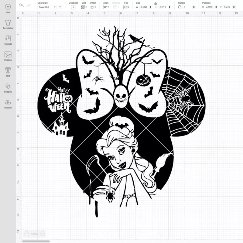 Halloween Princess Belle SVG, Halloween SVG, Disney SVG | Instant Download SVG PNG Cut File for Cricut & Silhouette - Image 2