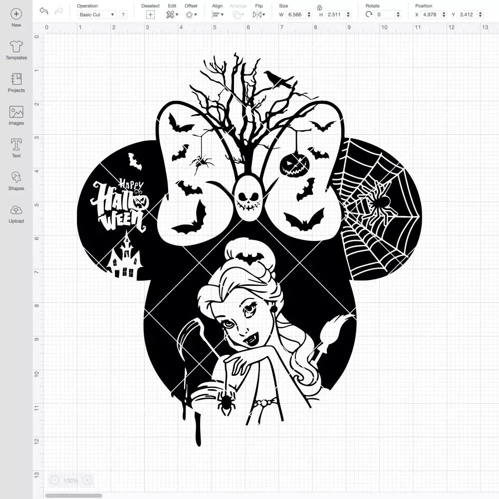 Halloween Princess Belle SVG, Halloween SVG, Disney SVG | Instant Download SVG PNG Cut File for Cricut & Silhouette - Image 2