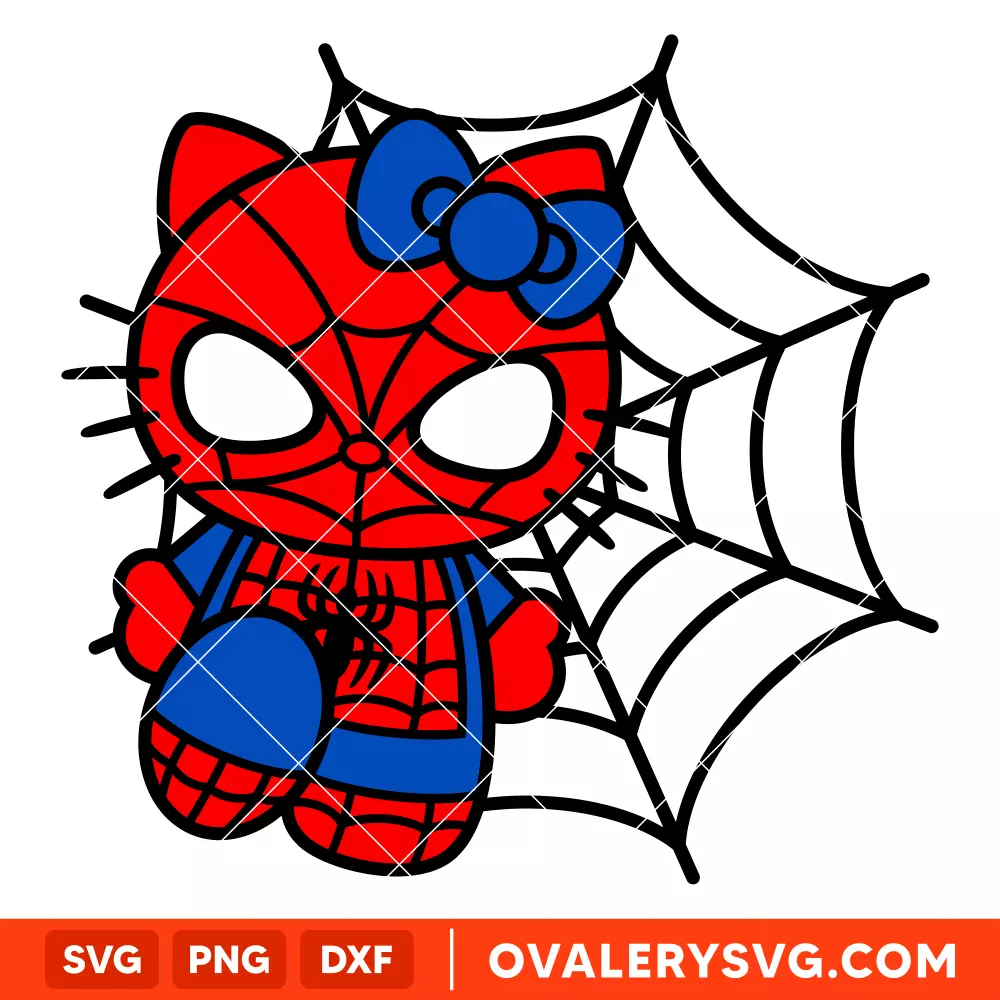 Hello Kitty Spiderman Web SVG, Sanrio SVG, Marvel SVG | Instant Download SVG PNG Cut File for Cricut & Silhouette