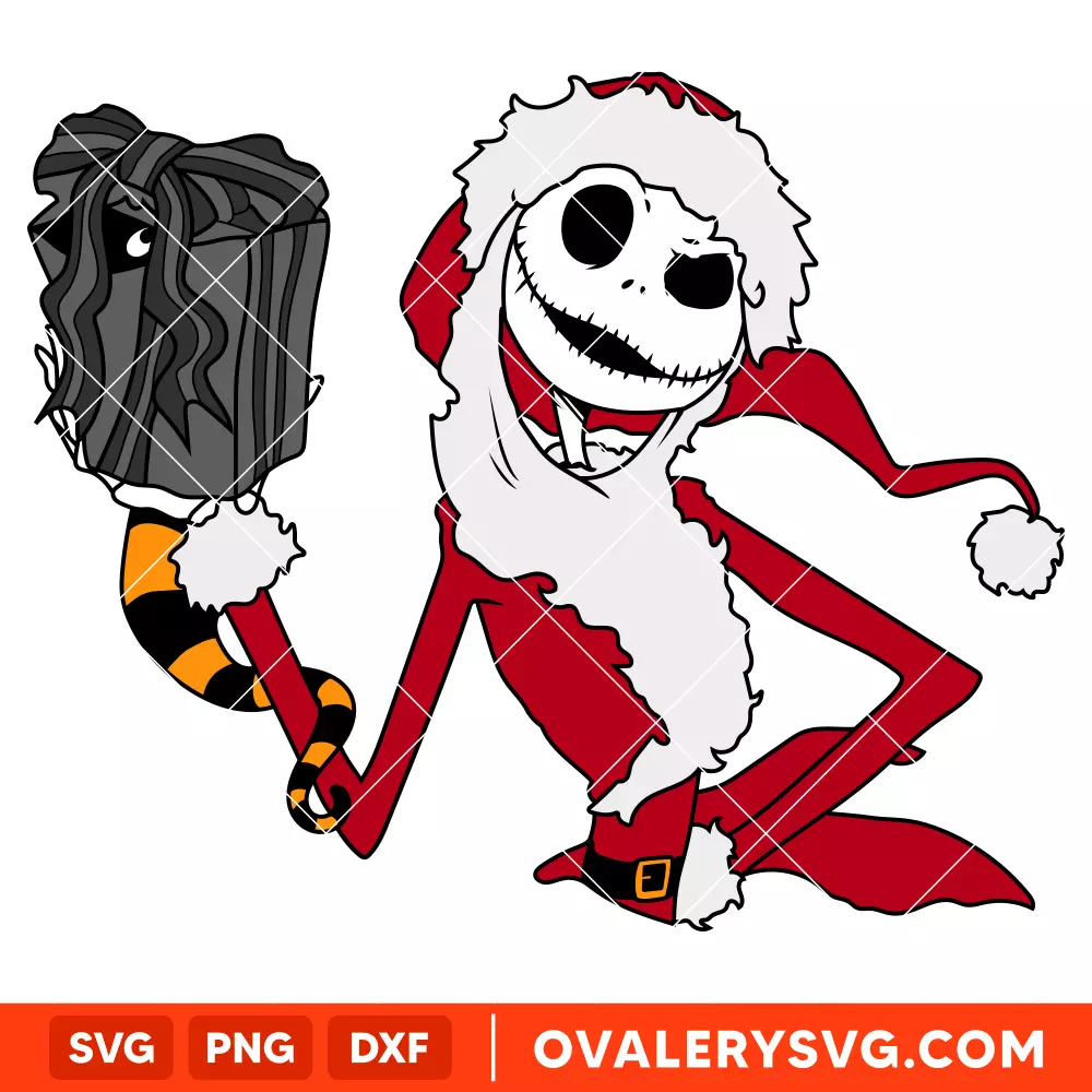 Jack As Santa Svg, Nightmare Before Christmas Svg, Disney Svg, Cricut, Silhouette Vector Cut File
