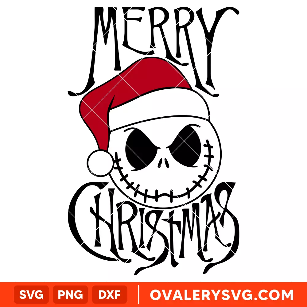 Jack Merry Christmas Svg, Nightmare Before Christmas Svg, Disney Svg, Cricut, Silhouette Vector Cut File