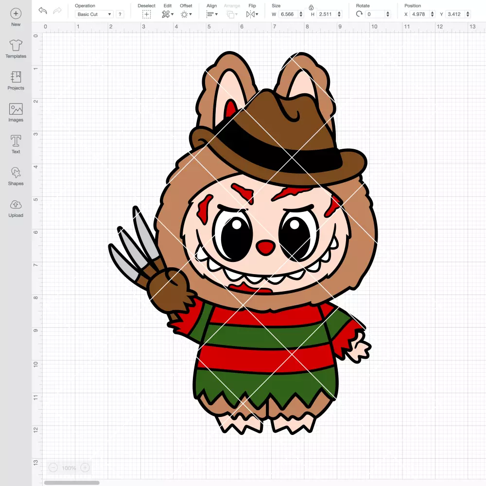 Labubu Freddy Krueger SVG, Halloween SVG, The Monsters SVG | Instant Download SVG PNG Cut File for Cricut & Silhouette - Image 2