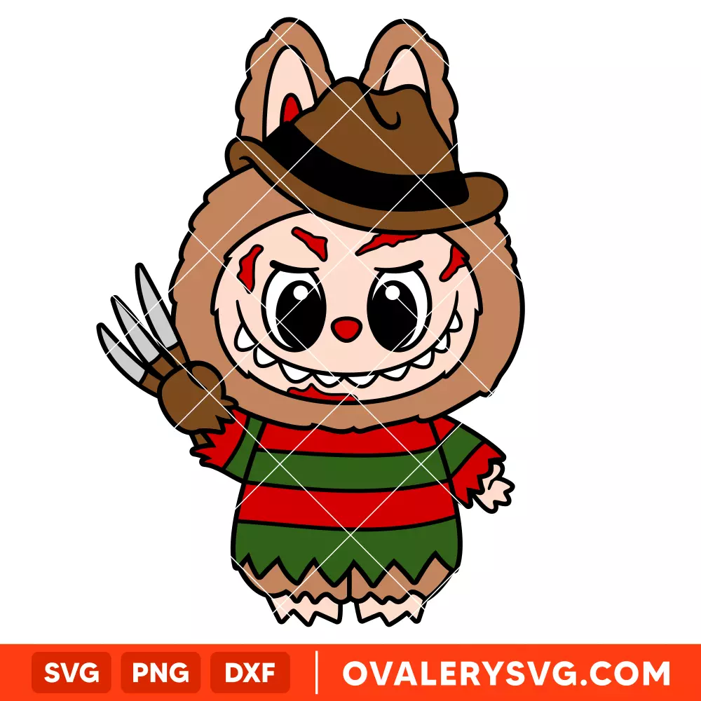 Labubu Freddy Krueger Svg, Halloween Svg, The Monsters Svg, Cricut, Silhouette SVG Cut File