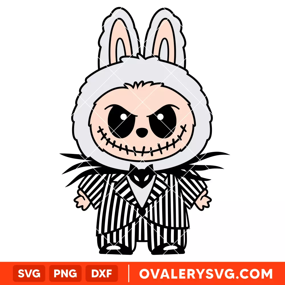 Labubu Jack Skellington Svg, Halloween Svg, The Monsters Svg, Cricut, Silhouette SVG Cut File