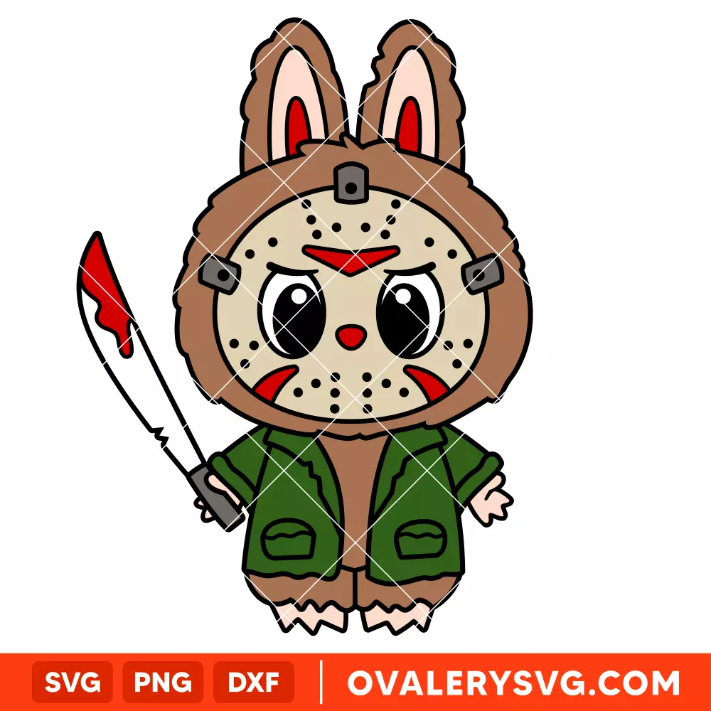 Labubu Jason Svg, Halloween Svg, The Monsters Svg, Cricut, Silhouette SVG Cut File