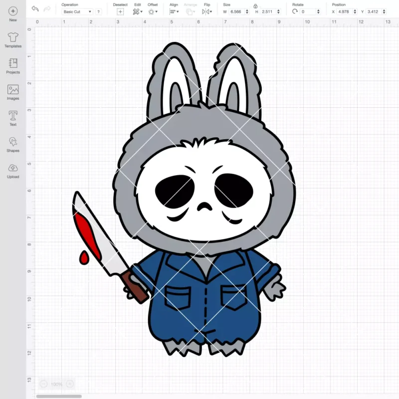 Labubu Michael Myers SVG, Halloween SVG, The Monsters SVG | Instant Download SVG PNG Cut File for Cricut & Silhouette - Image 2