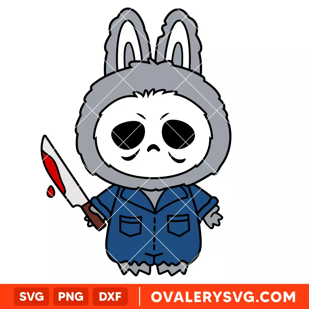 Labubu Michael Myers Svg, Halloween Svg, The Monsters Svg, Cricut, Silhouette SVG Cut File