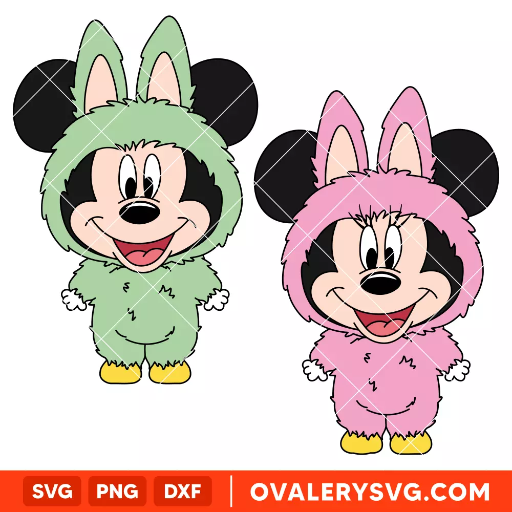 Labubu Mickey and Minnie Bundle Svg, The Monsters Svg, Disney Svg, Cricut, Silhouette SVG Cut File