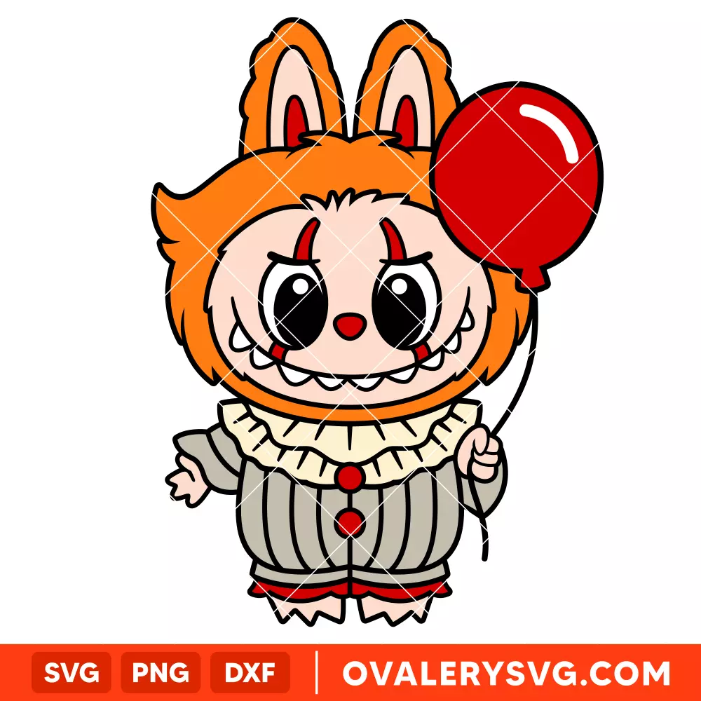 Labubu Pennywise Svg, Halloween Svg, The Monsters Svg, Cricut, Silhouette SVG Cut File