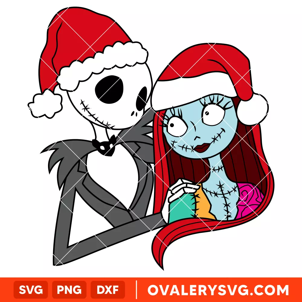 Merry Christmas Jack And Sally Svg, Nightmare Before Christmas Svg, Disney Svg, Cricut, Silhouette Vector Cut File