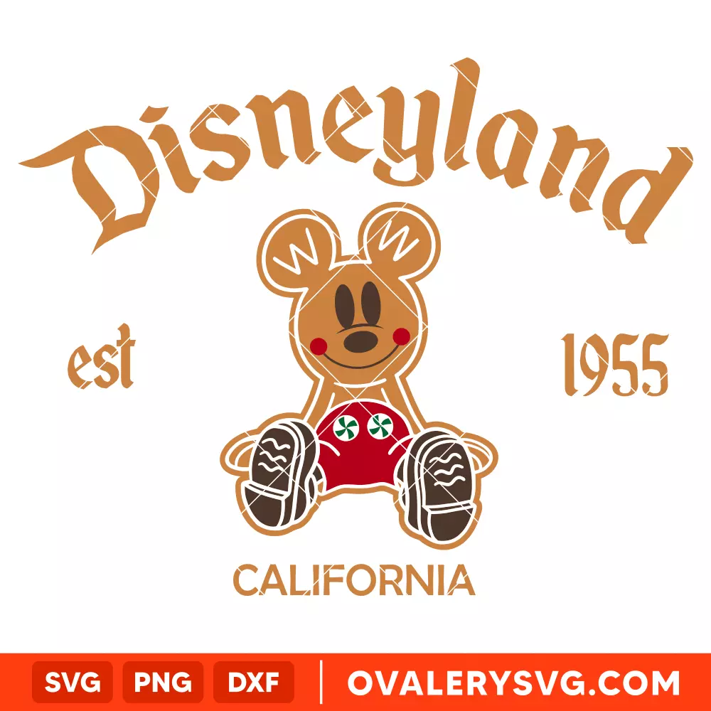 Mickey Gingerbread Disneyland Svg, Christmas Svg, Disney Svg, Cricut, Silhouette Vector Cut File