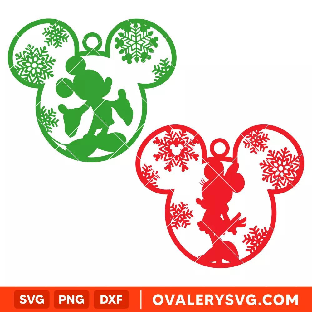 Mickey & Minnie Christmas Balls SVG, Christmas SVG, Disney SVG | Instant Download SVG PNG Cut File for Cricut & Silhouette