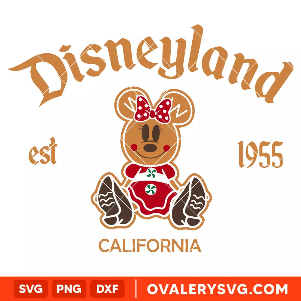 Minnie Gingerbread Disneyland Svg, Christmas Svg, Disney Svg, Cricut, Silhouette Vector Cut File