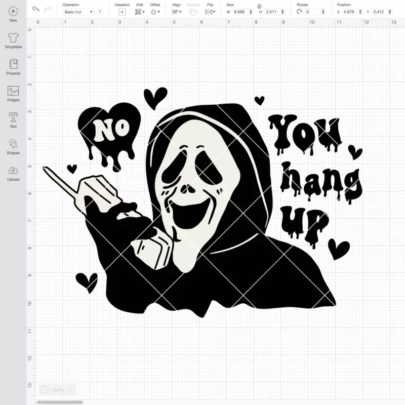No You Hang Up Scream  SVG, Halloween SVG, Horror Movie SVG | Instant Download SVG PNG Cut File for Cricut & Silhouette - Image 2