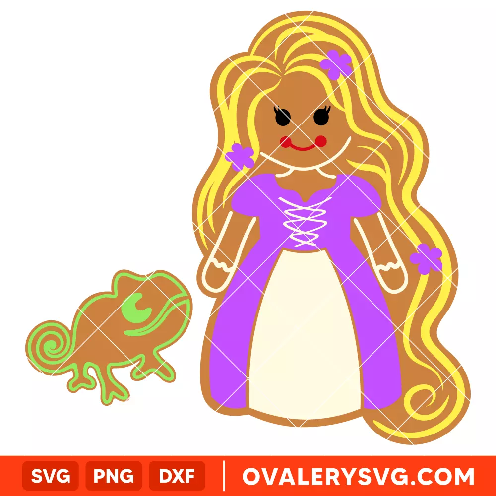 Rapunzel Gingerbread Svg, Christmas Svg, Disney Princess Svg, Cricut, Silhouette Vector Cut File