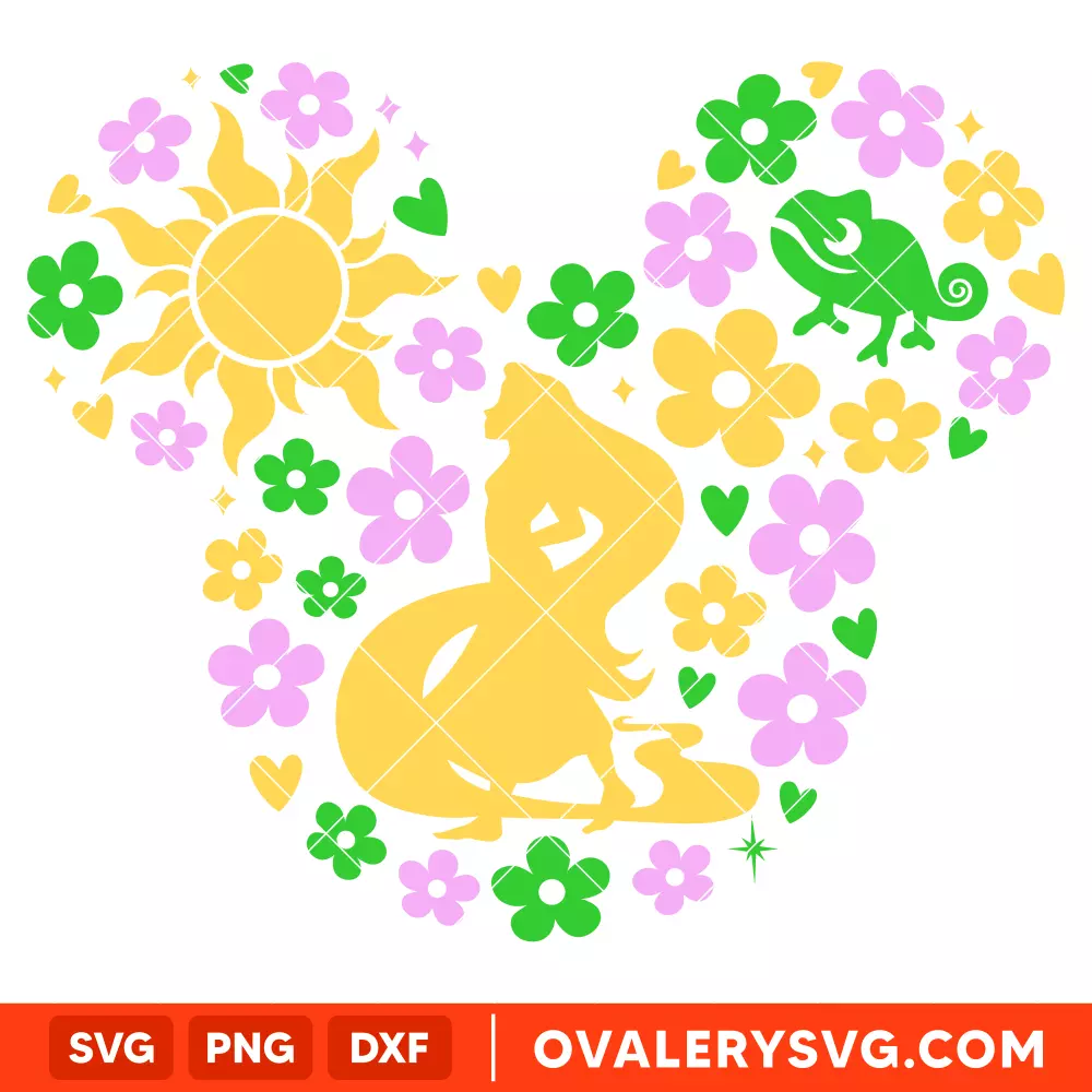 Rapunzel Tangled Svg, Disney Princess Svg, Mickey Mouse Svg, Cricut, Silhouette Vector Cut File