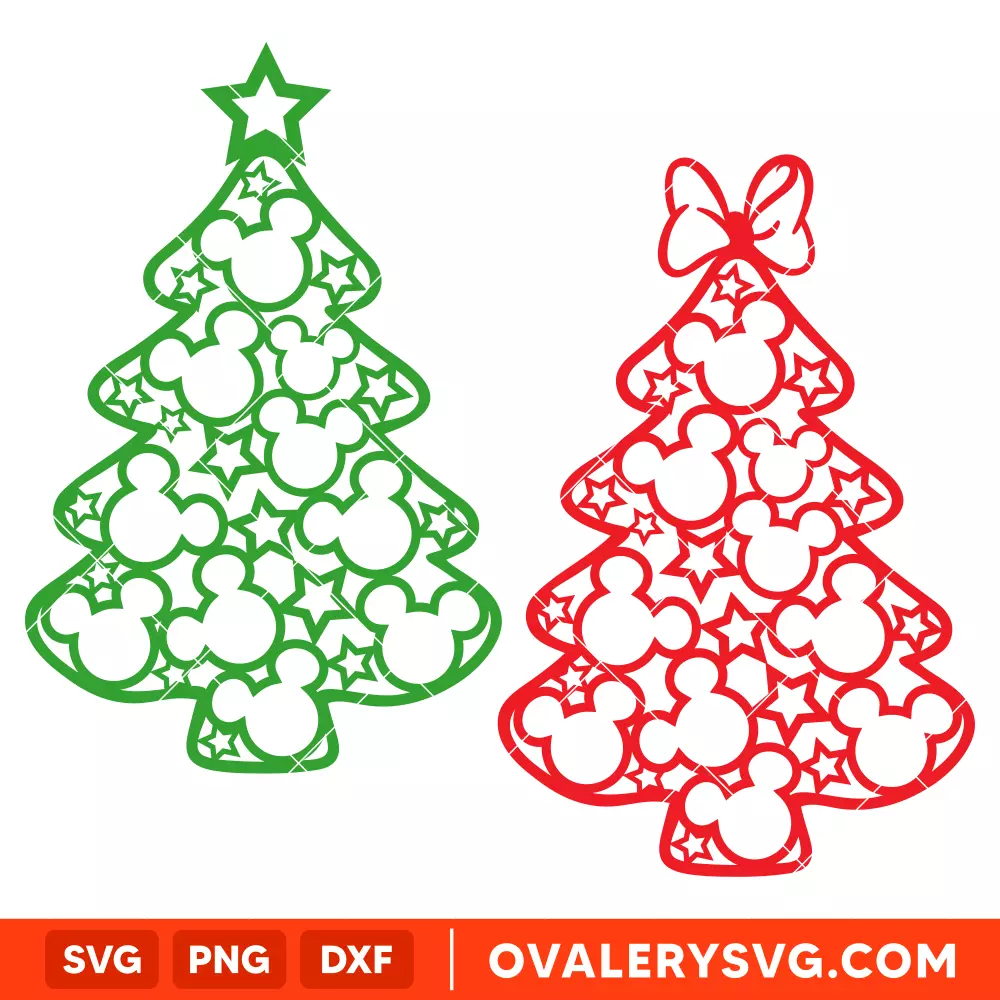 Mickey & Minnie Christmas Trees SVG, Christmas SVG, Disney SVG | Instant Download SVG PNG Cut File for Cricut & Silhouette