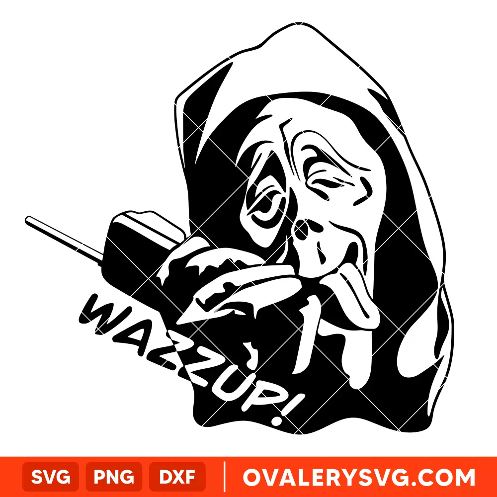 Scary Movie Wazzup Scream Face Svg, Halloween Svg, Horror Movie Svg, Cricut, Silhouette Vector Cut File