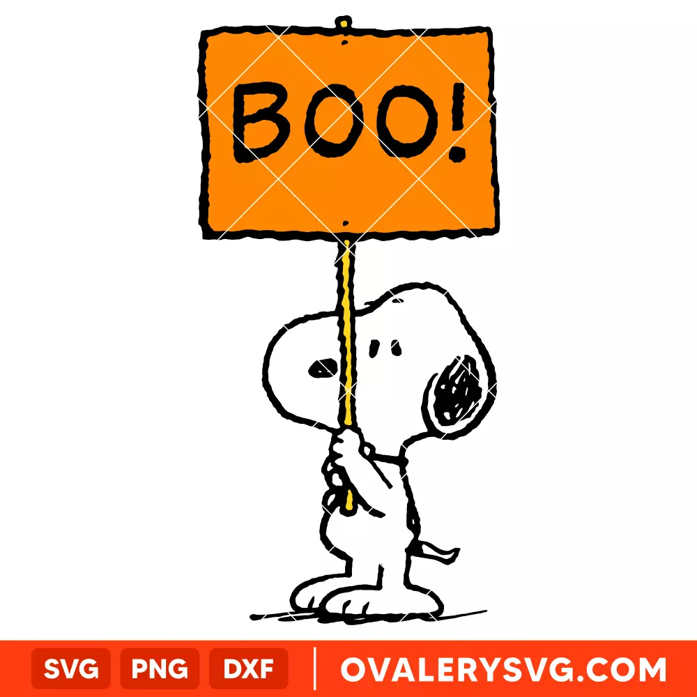Snoopy Boo Svg, Halloween Svg, Peanuts Svg, Cricut, Silhouette Vector Cut File