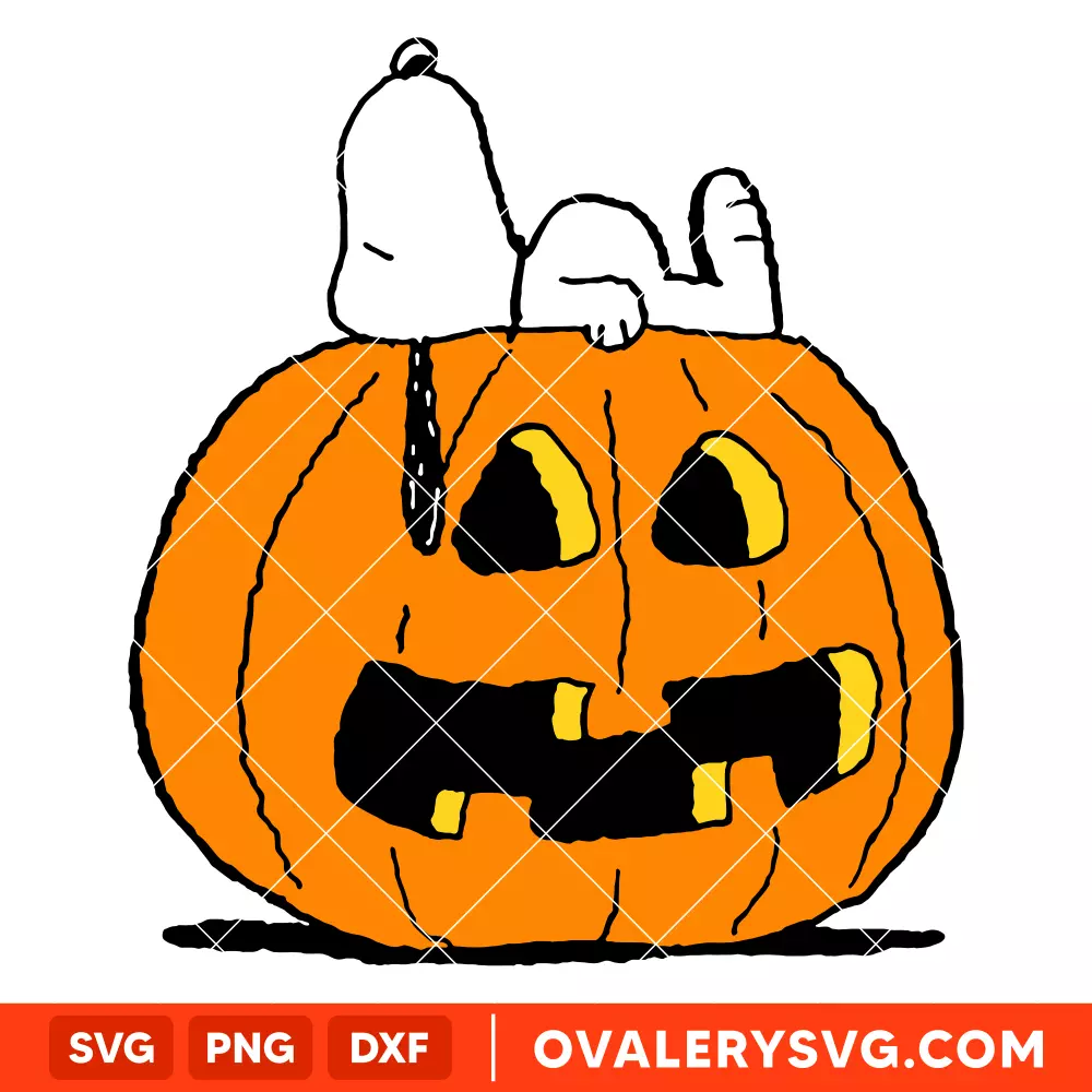 Snoopy Fall Pumpkin Svg, Halloween Svg, Peanuts Svg, Cricut, Silhouette Vector Cut File