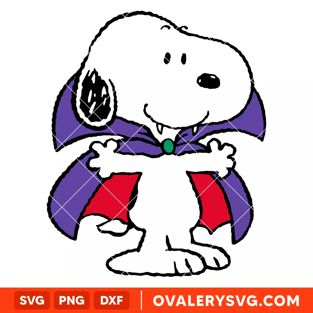 Snoopy Vampire Svg, Halloween Svg, Peanuts Svg, Cricut, Silhouette Vector Cut File