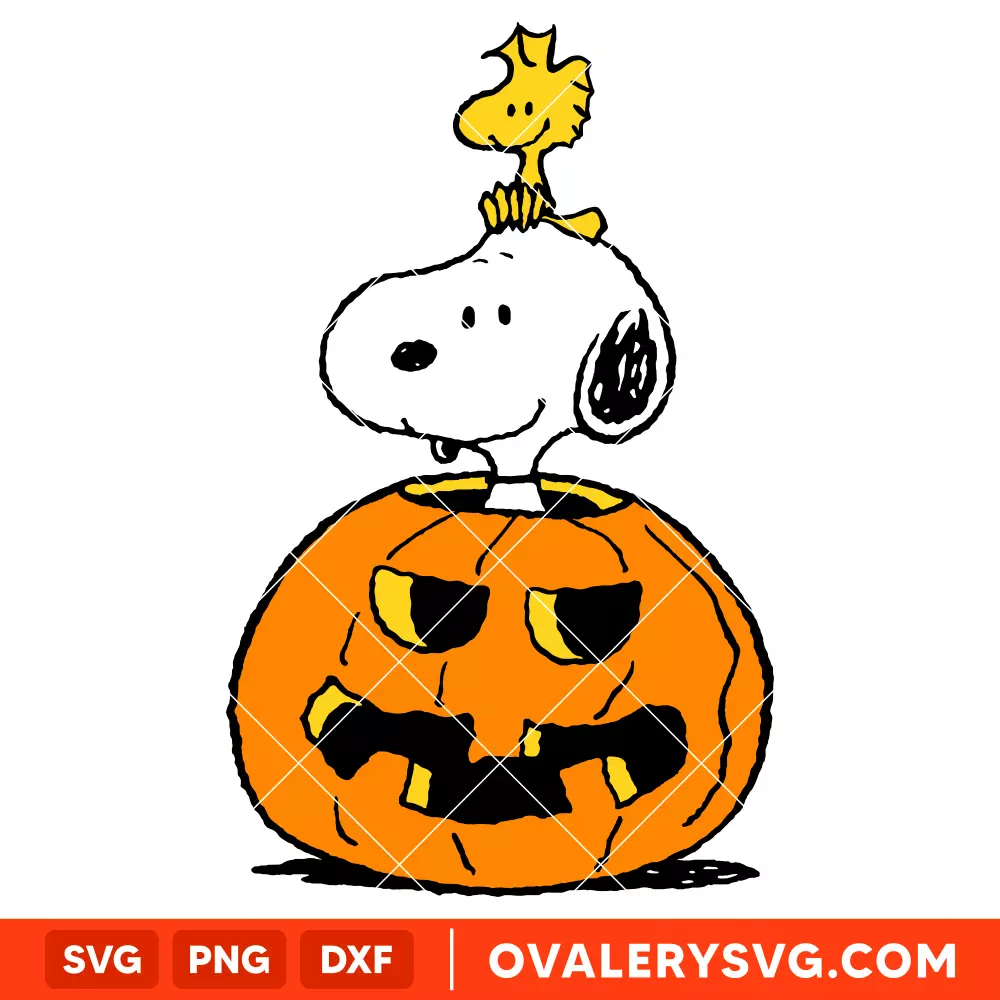 Snoopy & Woodstock Pumpkin Svg, Halloween Svg, Peanuts Svg, Cricut, Silhouette Vector Cut File