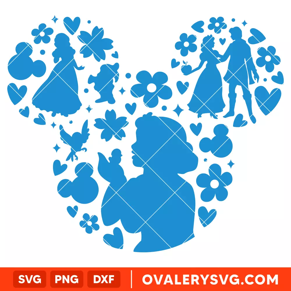 Snow White Svg, Disney Princess Svg, Mickey Mouse Svg, Cricut, Silhouette Vector Cut File