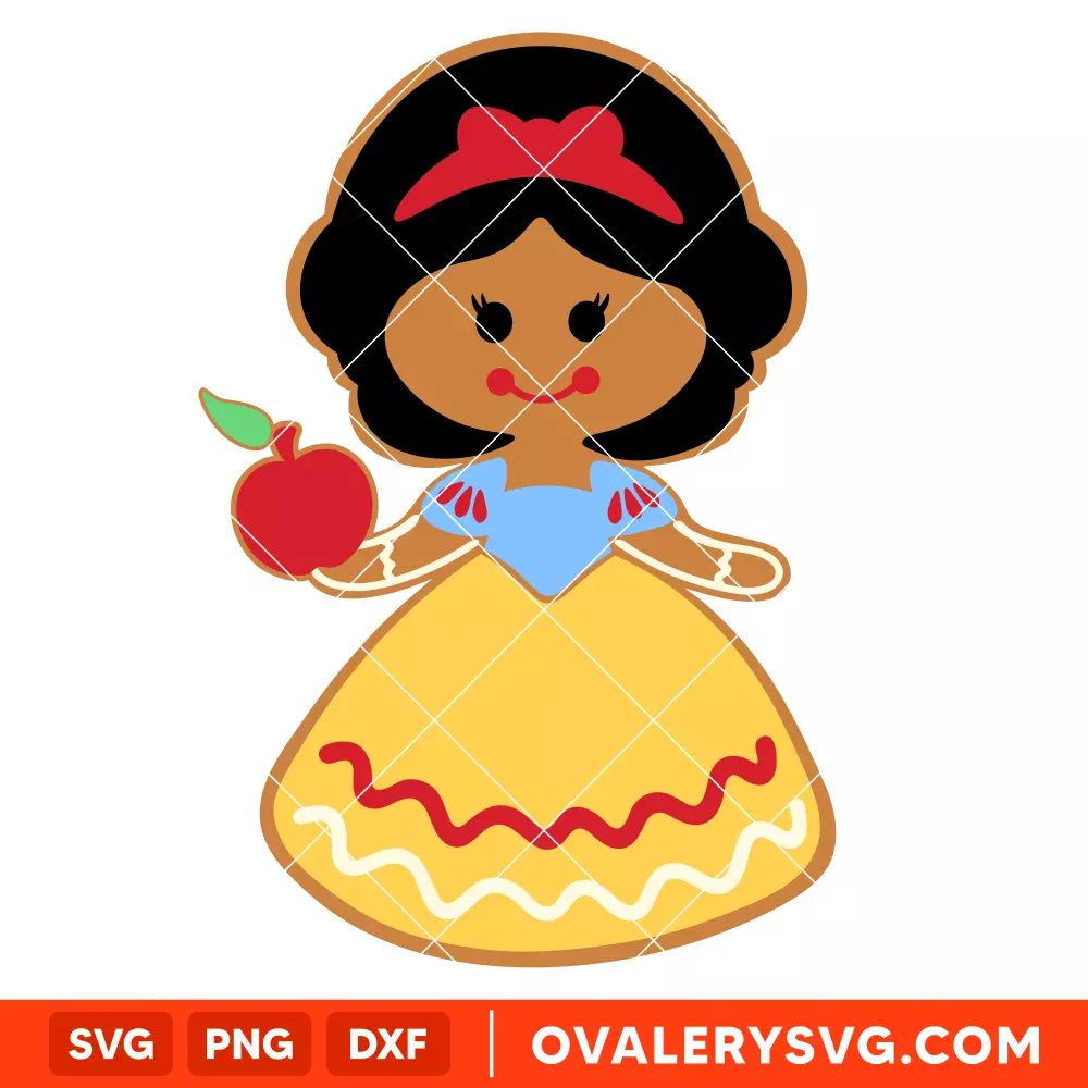Snowwhite Gingerbread SVG, Christmas SVG, Disney Princess SVG | Instant Download SVG PNG Cut File for Cricut & Silhouette