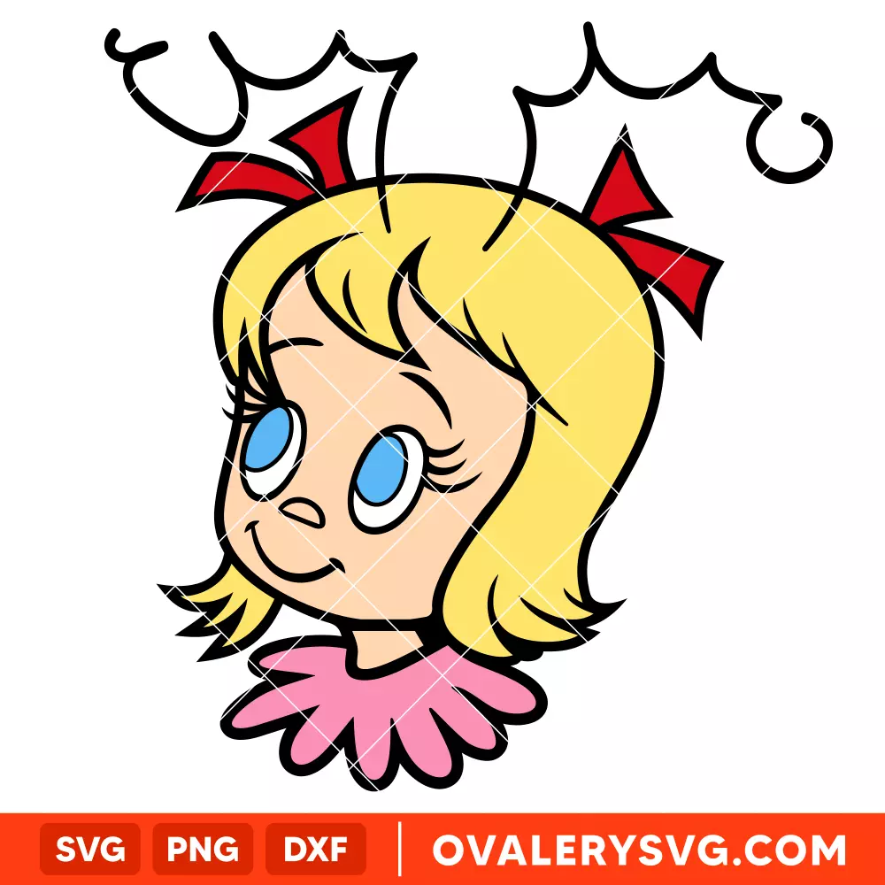 Cindy Lu Who Head Svg, Christmas Svg, Grinchmas Svg, Cricut, Silhouette Vector Cut File