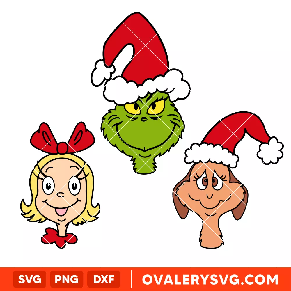Grinch, Max, Cindy Lou Who Bundle Svg, Christmas Svg, Grinchmas Svg, Cricut, Silhouette Vector Cut File