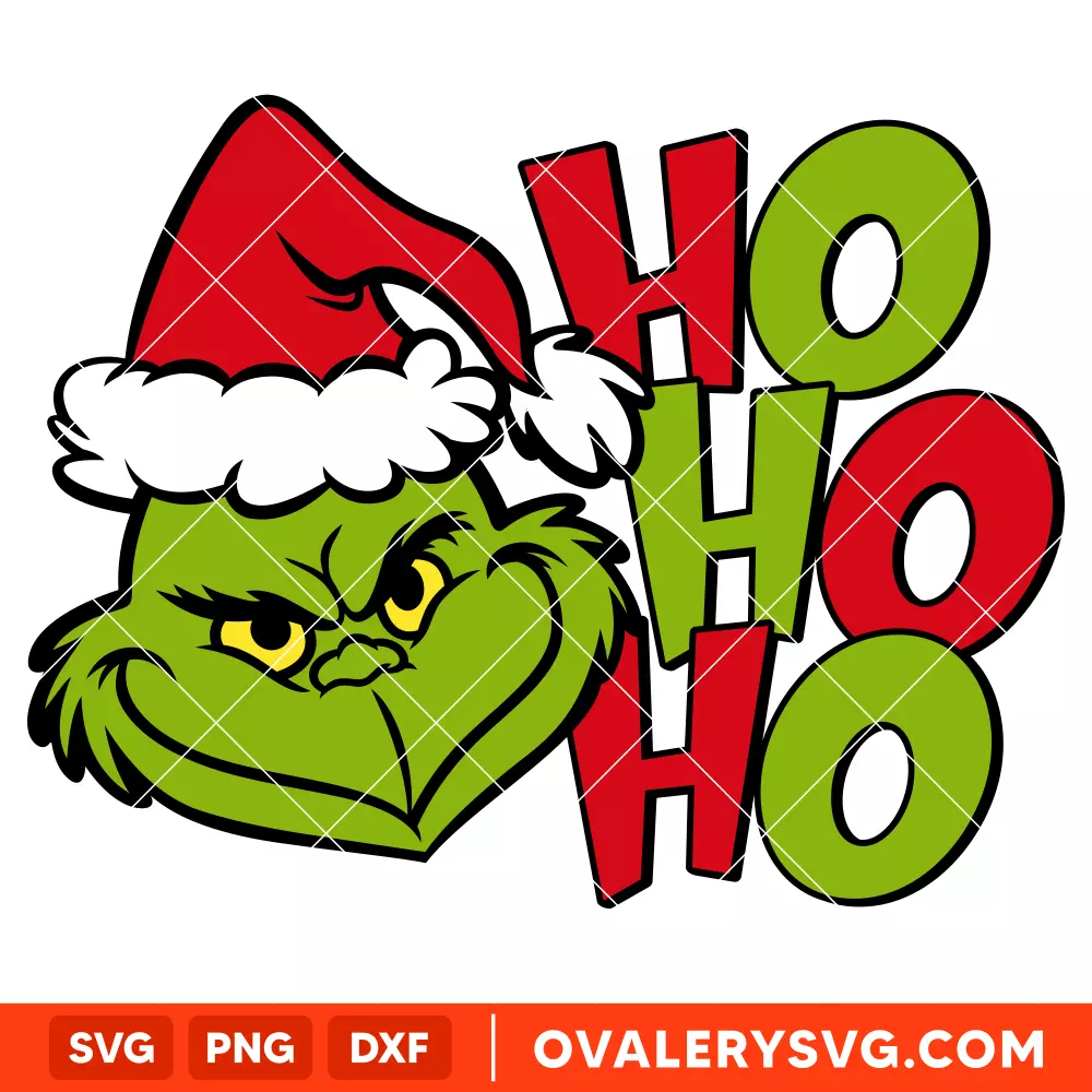 Grinch HO HO HO Svg, Christmas Svg, Grinchmas Svg, Cricut, Silhouette Vector Cut File