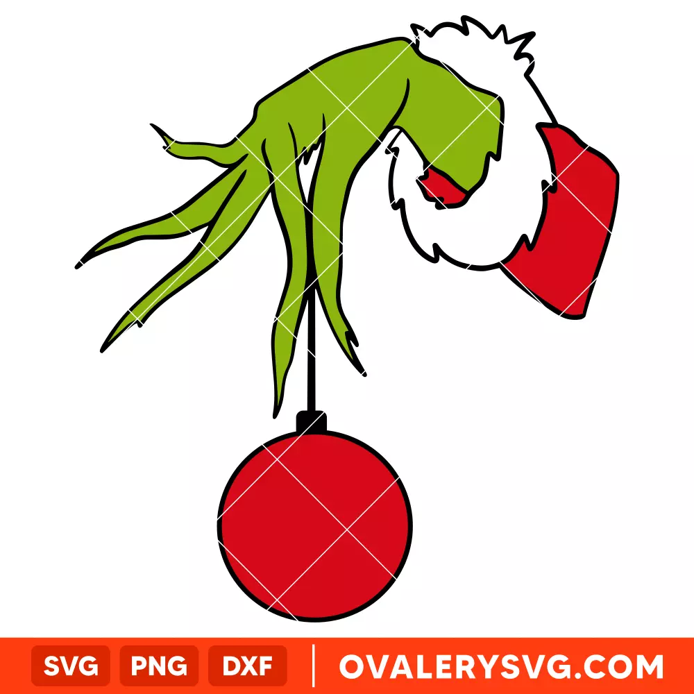 Grinch Hand Christmas Ball Svg, Christmas Svg, Grinchmas Svg, Cricut, Silhouette Vector Cut File