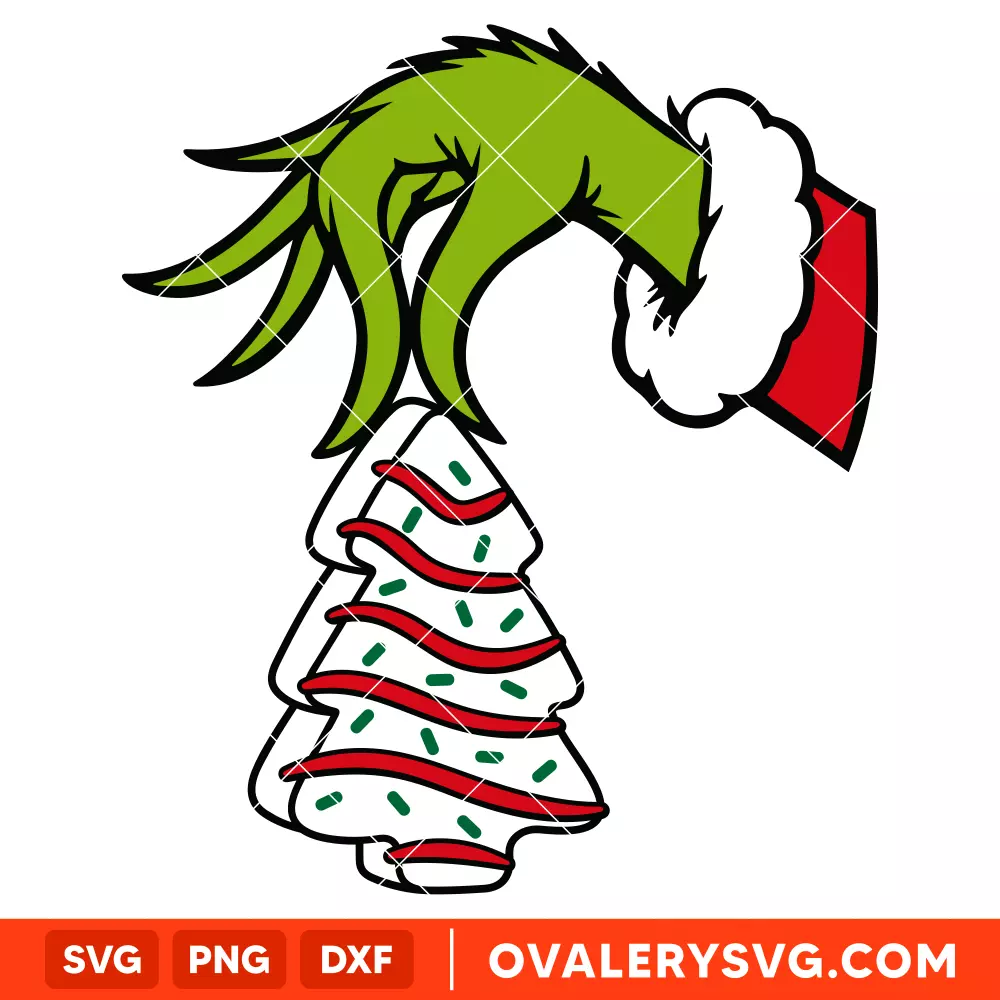 Grinch Hand Christmas Tree Cookie Svg, Christmas Svg, Grinchmas Svg, Cricut, Silhouette Vector Cut File