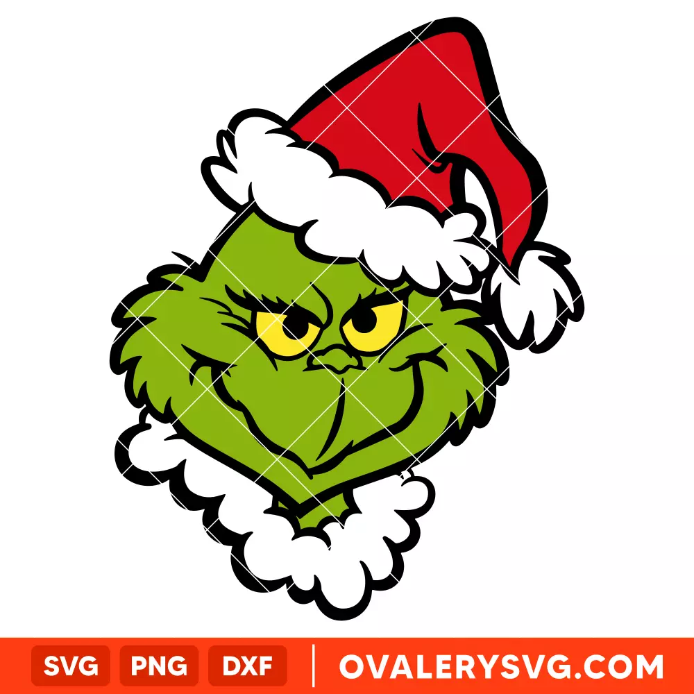 Grinch Head Svg, Christmas Svg, Grinchmas Svg, Cricut, Silhouette Vector Cut File