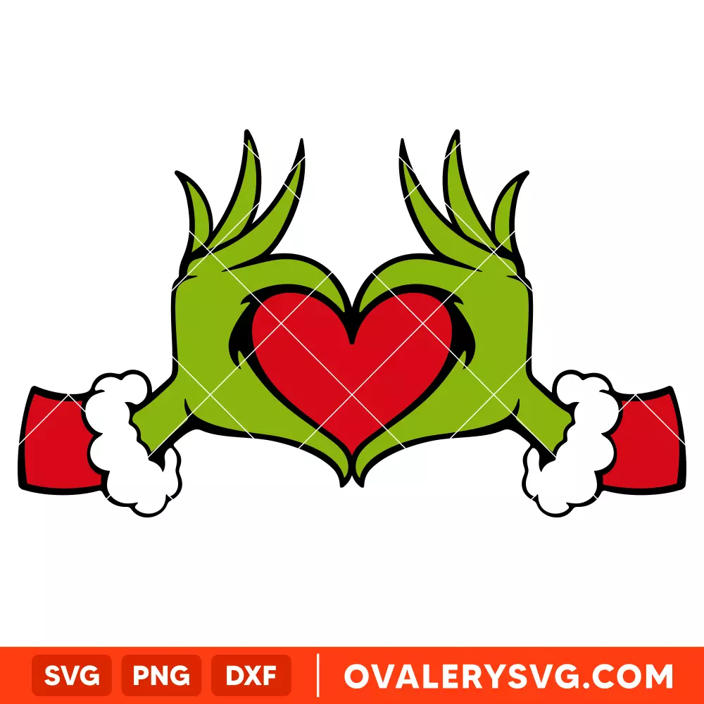 Grinch Heart Hands SVG, Christmas SVG, Grinchmas SVG, Cricut, Silhouette SVG PNG Cut File