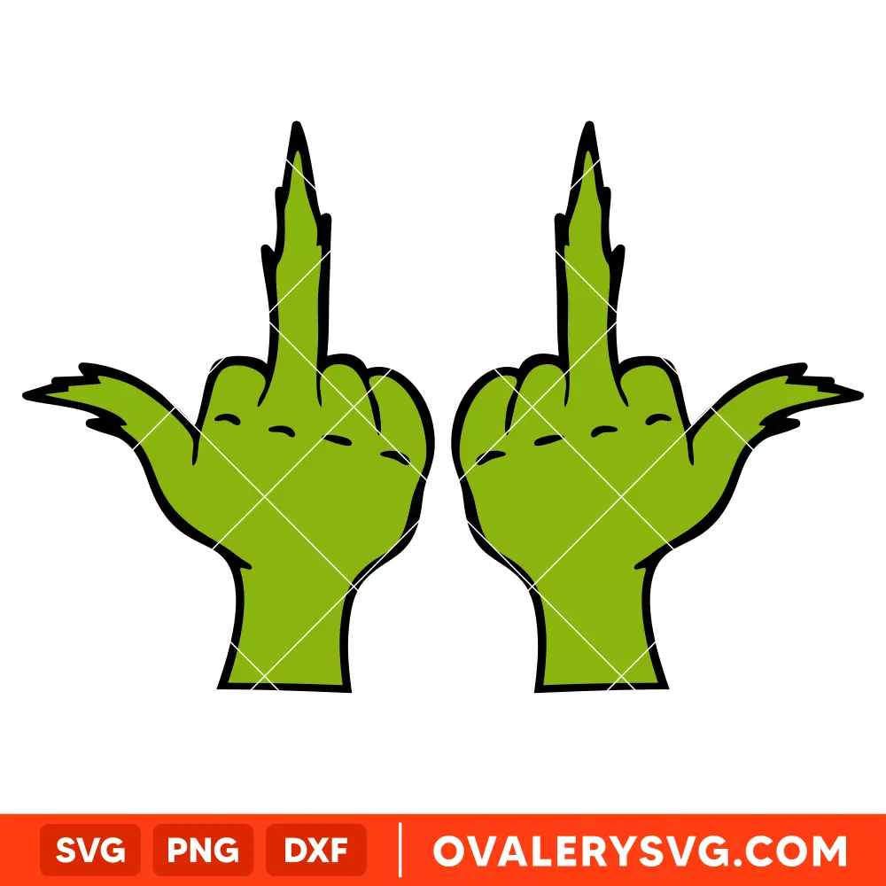 Grinch Middle Finger Svg, Christmas Svg, Grinchmas Svg, Cricut, Silhouette Vector Cut File