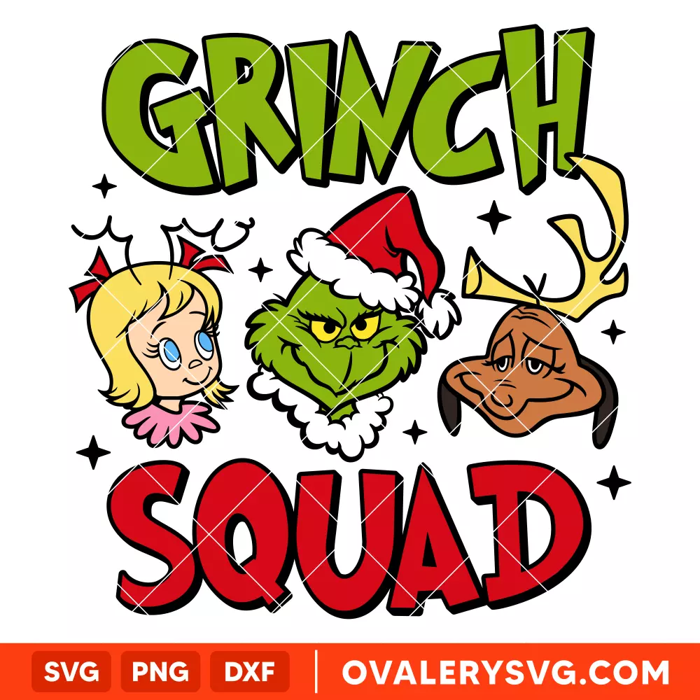 Grinch Squad Svg, Christmas Svg, Grinchmas Svg, Cricut, Silhouette Vector Cut File
