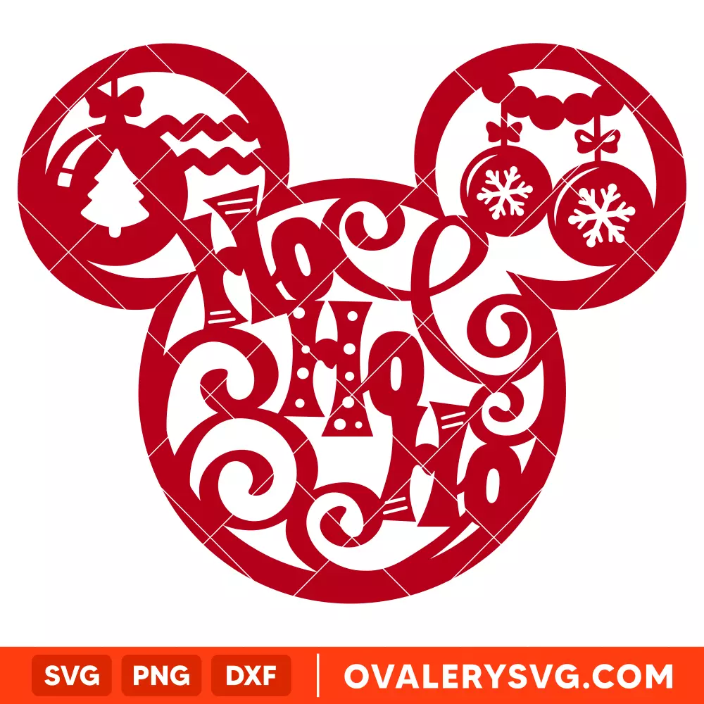 Ho Ho Ho Mickey Mouse Head SVG, Christmas SVG, Disney SVG, Cricut, Silhouette SVG PNG Cut File