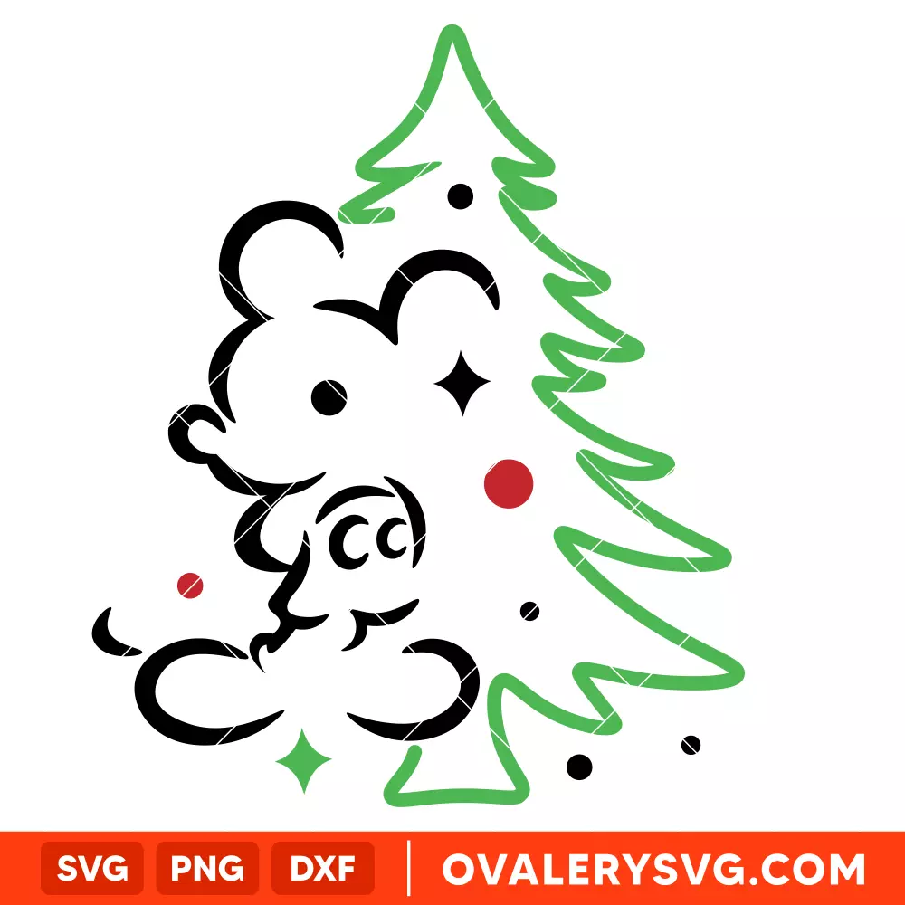 Mickey Christmas Tree Svg, Christmas Svg, Disney Svg, Cricut, Silhouette Vector Cut File