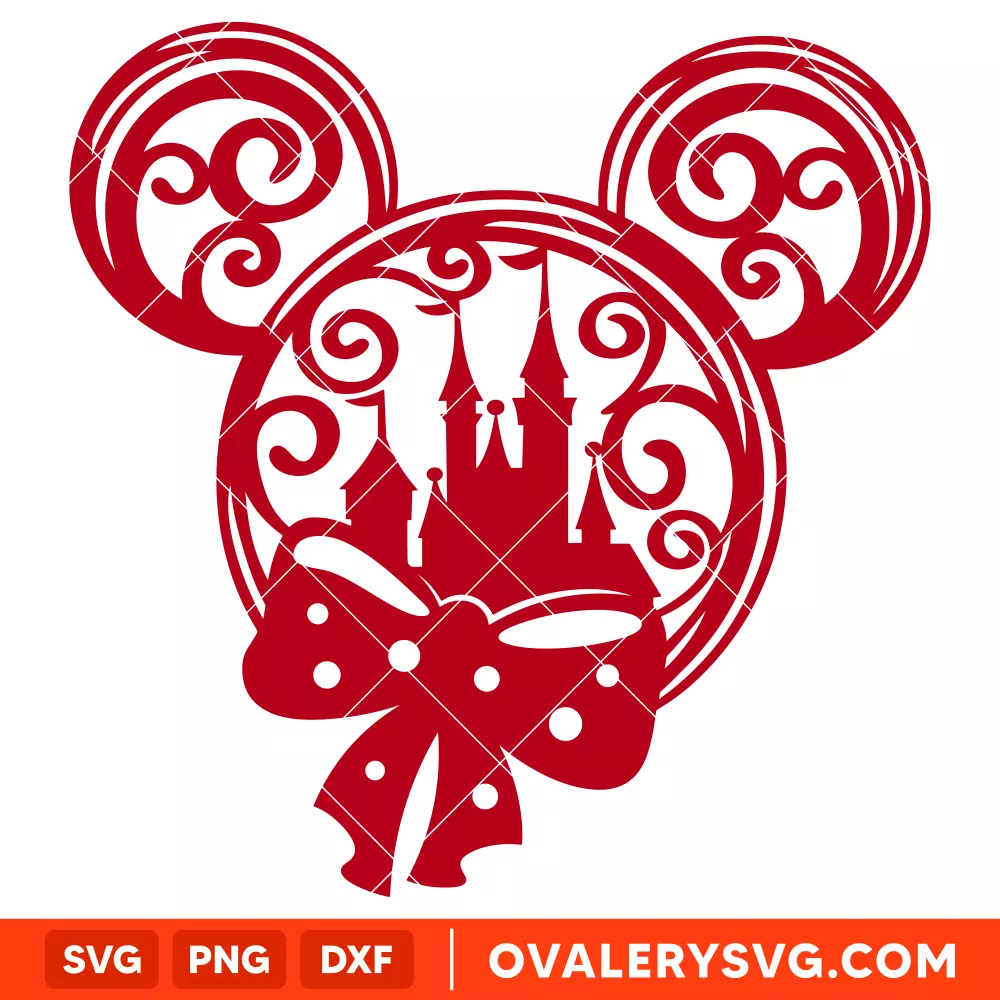 Mickey Mouse Head Christmas Castle SVG, Christmas SVG, Disney SVG, Cricut, Silhouette SVG PNG Cut File