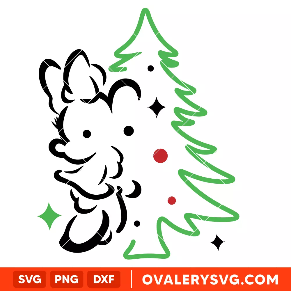 Minnie Christmas Tree Svg, Christmas Svg, Disney Svg, Cricut, Silhouette Vector Cut File