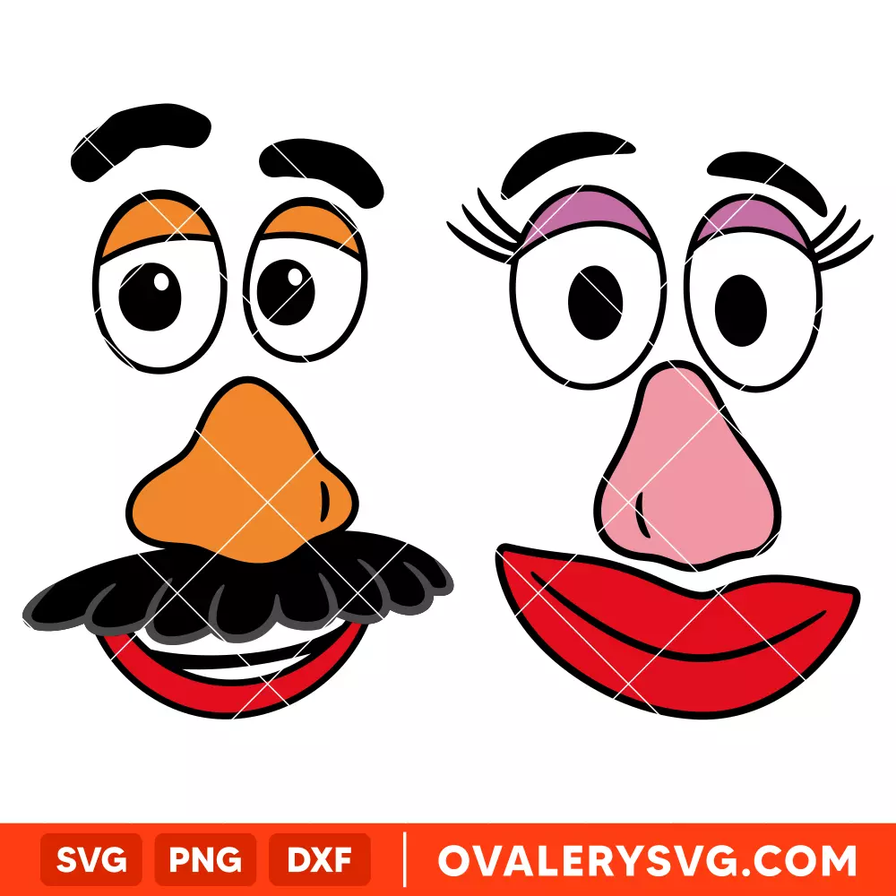 Mr. & Mrs. Potato Head Svg, Potato Family Svg, Potato Couple Svg, Cricut, Silhouette Vector Cut File