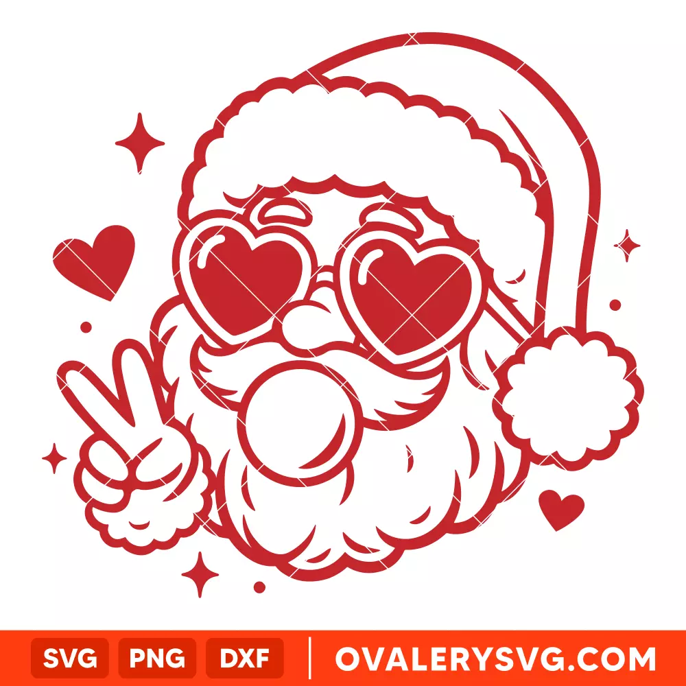 Santa Bubble Gum Svg, Retro Christmas Svg, Xmas Svg, Cricut, Silhouette Vector Cut File