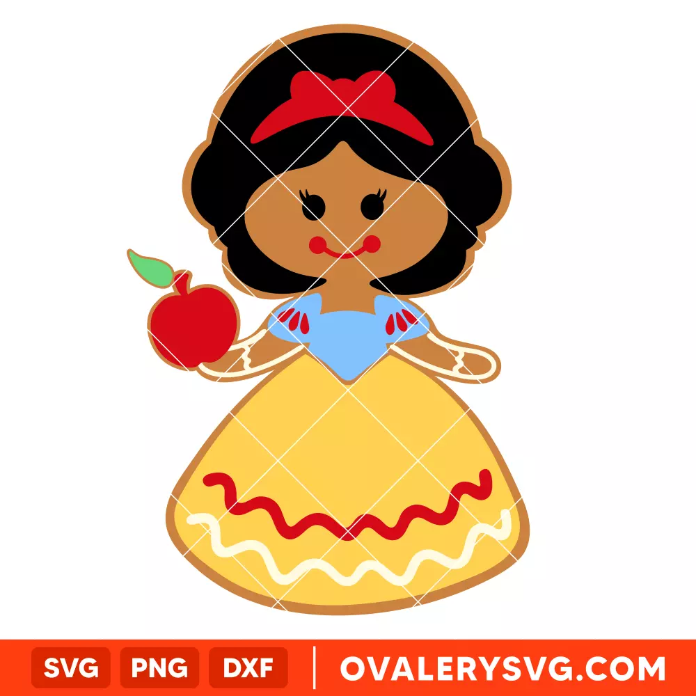 Snow White Gingerbread Svg, Christmas Svg, Disney Princess Svg, Cricut, Silhouette Vector Cut File