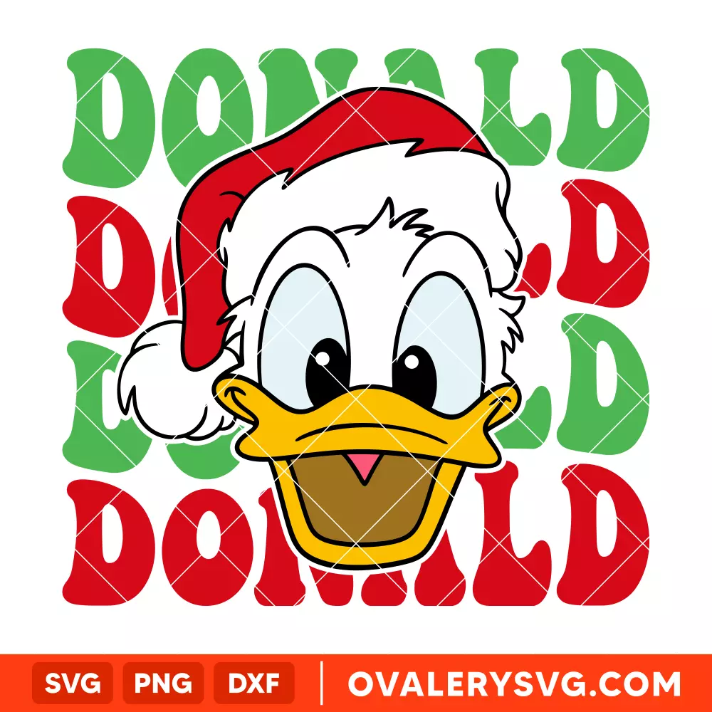 Donald Christmas SVG, Christmas SVG, Disney Friends SVG, Cricut, Silhouette SVG PNG Cut File